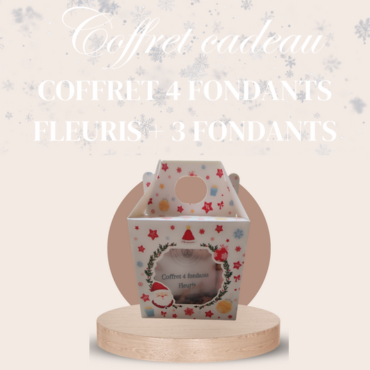 Coffret cadeau - Coffret 4 fondants fleuris + 3 fondants