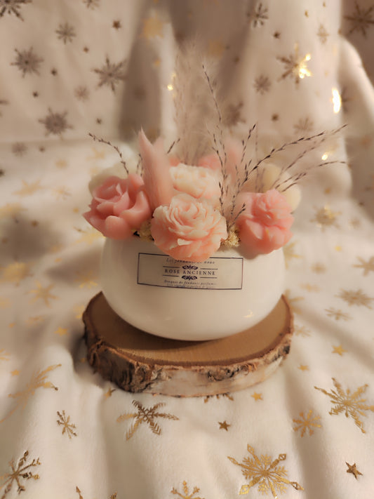 Petit bouquet céramique - Rose ancienne